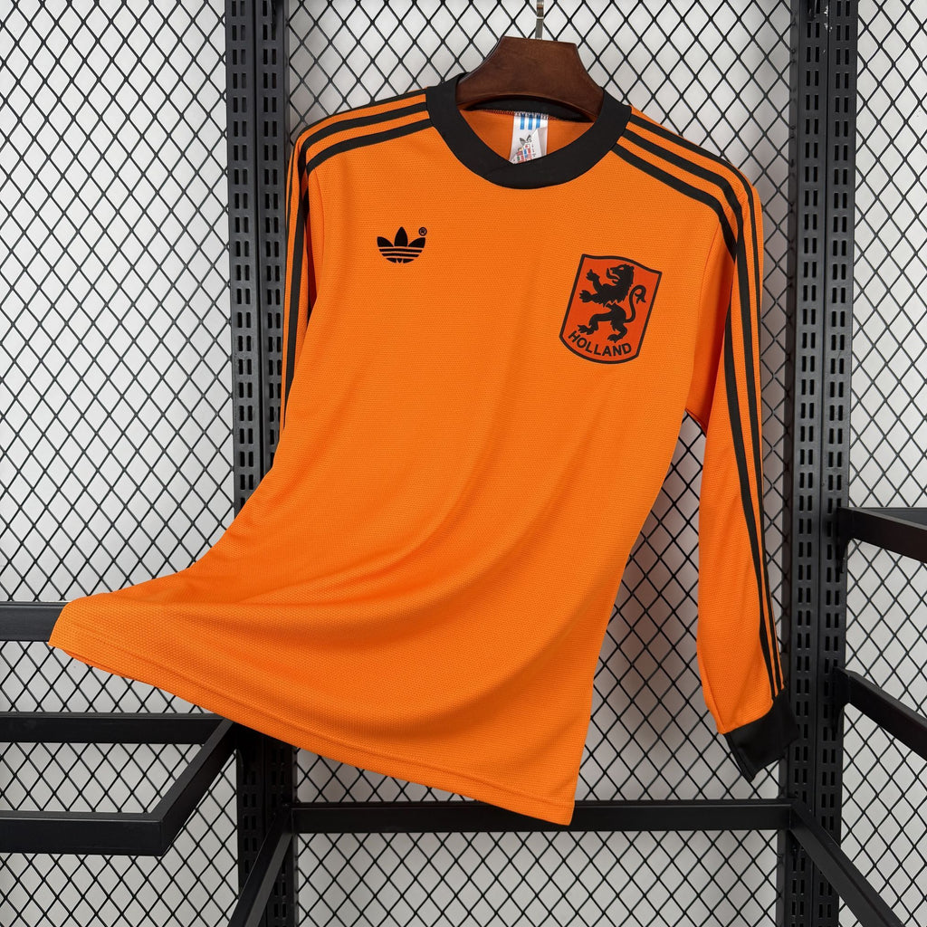 Pays-Bas Maillot Retro 1980 Manches Longue